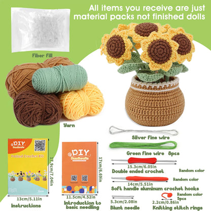 Potted Flowers DIY Crochet Kit - Variety 1